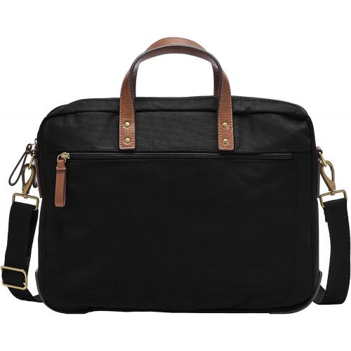 파슬 Fossil Mens Haskell Double Zip Leather Brief Workbag