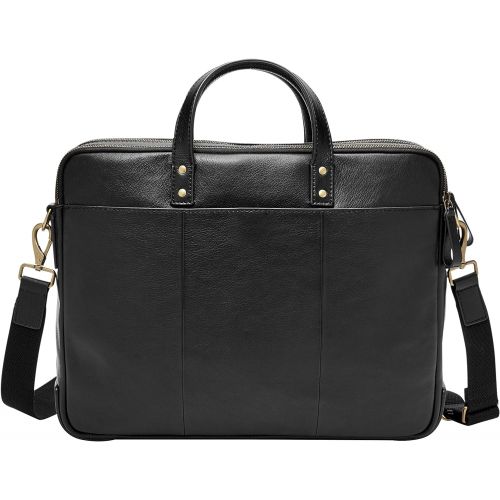 파슬 Fossil Mens Haskell Double Zip Leather Brief Workbag