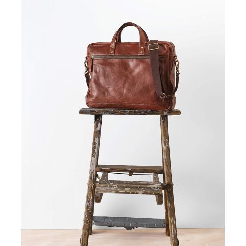 파슬 Fossil Mens Haskell Double Zip Leather Brief Workbag