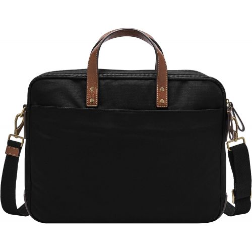 파슬 Fossil Mens Haskell Double Zip Leather Brief Workbag