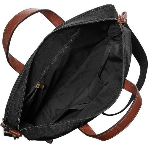 파슬 Fossil Mens Haskell Double Zip Leather Brief Workbag