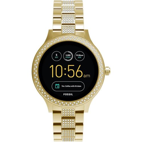 파슬 Fossil Q Womens Gen 3 Venture Stainless Steel Smartwatch, Color: Gold-Tone (Model: FTW6001)