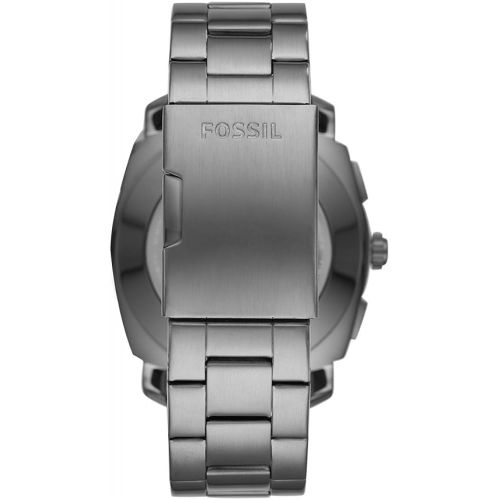 파슬 Fossil Q Mens Machine Stainless Steel Hybrid Smartwatch, Color: Black, Brown (Model: FTW1163)