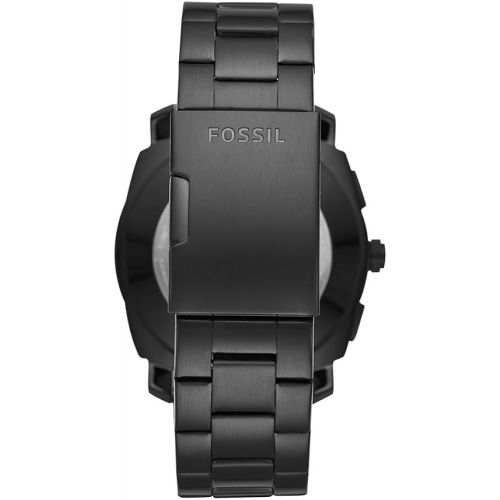 파슬 Fossil Q Mens Machine Stainless Steel Hybrid Smartwatch, Color: Black, Brown (Model: FTW1163)