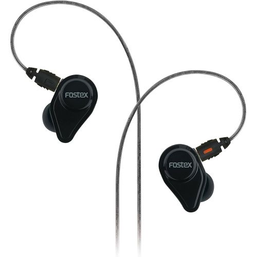  Fostex USA Fostex TE04 in-Ear Stereo Headphones with Detachable Cable and Microphone, Jet Black (TE-04BK), (AMS-TE-04BK)