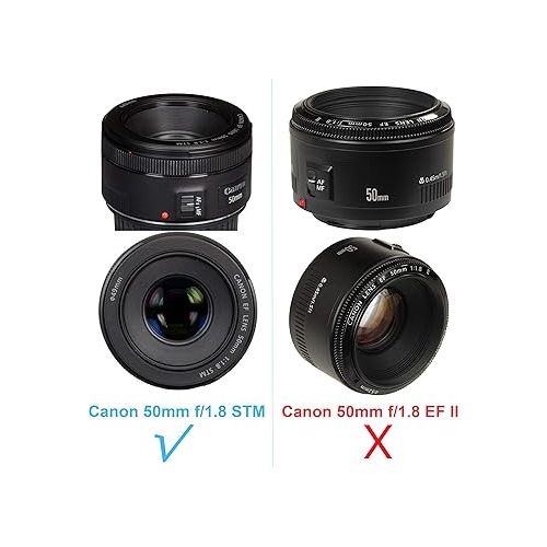  Fotasy Dedicated Flower Bayonet Lens Hood for Canon EF 50mm f/1.8 STM Lens, Canon 50mm 1.8 STM Lens Hood, Replacement of Canon ES-68 II Lens Hood, ES68F, Black