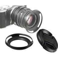 Fotasy 46mm Slim Low Profile Designed Metal Curved Metal Screw-in Lens Hood Shade for Leica Leitz Voigtlander Canon Fuji Nikon Olympus Panasonic Pentax Sony, 46 mm Hood (LP46)