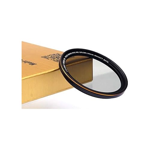  Fotasy 55mm Ultra Slim Circular Polarizing PL Lens Filter, Nano Coatings MRC Multi Resistant Coating Oil Water Scratch Resistant, 18 Layers Multi-Coated 55 mm CPL Filter, Schott B270 Glass