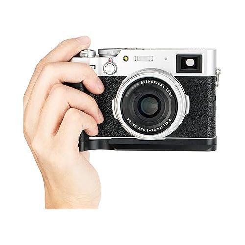  JJC HG-X100V Fuji X100V Hand Grip, Fuji X100V Grip, Arca Swiss Type Quick Release QR, Anti Slip Metal Holder Hand Grip, Aluminum Aloy, Compatible with Fujifilm X100V X100F