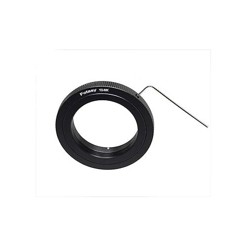  Fotasy T Mount Lens to F Mount DSLR Adapter, T2 Telepscope Lens to Nikkor Adapter, Compatible with Nikon D5 D4S D4 Df D3 D850 D810 D800 D750 D610 D7500 D7200 D7100 D7000 D5200 D5300 D5500 D5600 D3400