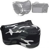 JJC Camouflage Ultra Light Neoprene Camera Case for Sony a6600 a6500 a6400 a6300 a6100 a6000 a5100 +18-55mm/E 50mm F1.8 Lens, Pouch Bag for Fuji X-T30 X-T20 X-T10 +16-50mm, Canon SX530 SX540 G3X