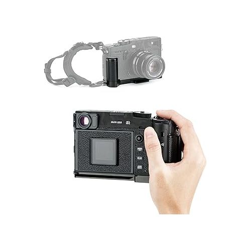  JJC HG-XPRO3 Fuji X-PRO3 Hand Grip, Fuji X-PRO2 Grip, Arca Swiss Type Quick Release QR, Anti Slip Metal Holder Hand Grip, Aluminum Aloy, Compatible with Fujifilm X-PRO3 X-PRO2 X-PRO1