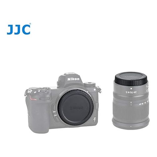  JJC Z Mount Body Cap & Rear Lens Cap Set, for Nikkor Z Lens, Z-Mount Lense Rear Cap, Body Sensor Protective Cover, Compatible with Nikon Z Mirrorless Camera Z5 Z30 Z50 Z6 Z7 Z6 II Z7 II Z9 z FC