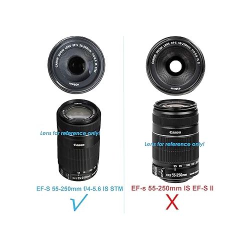  Fotasy Dedicated Bayonet Lens Hood, Compatible with Canon EF-S 55-250mm f/4-5.6 IS STM Lens, 55-250mm IS STM Lens Hood, ET63, replacement of ET-63 Lens Hood