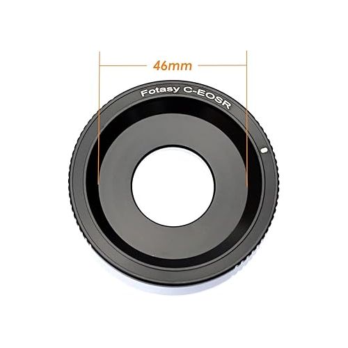  Fotasy 16mm C Mount Cine Movie Lens to Cannon EOS RF Mount Adapter, C EOS R Adapter, Cine RF Ring, Infinity Focus, Compatible with Canon EOS R Mirrorless Camera EOS R RP Ra R3 R5 R6 R7 R10