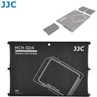 JJC MCH-SD4GR Small Memory Card Case, Wallet SD Card Case, SD Card Holder Case fits 4 SD Cards, Slim, Light Weight, Credit Card Size