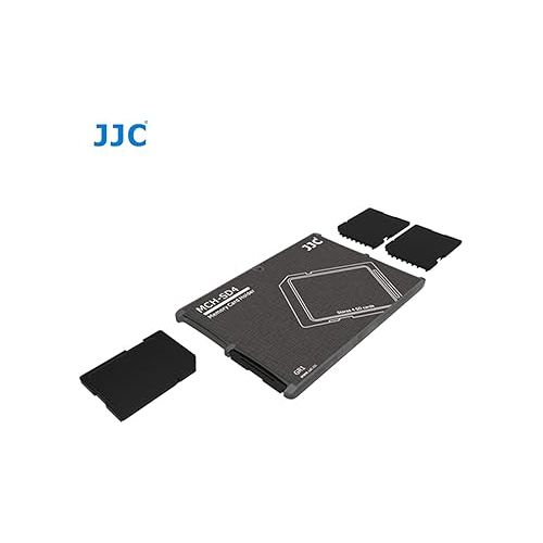  JJC MCH-SD4GR Small Memory Card Case, Wallet SD Card Case, SD Card Holder Case fits 4 SD Cards, Slim, Light Weight, Credit Card Size