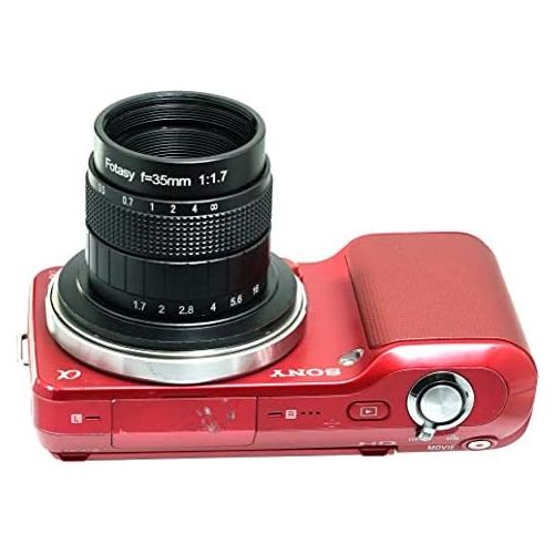  [아마존베스트]Fotasy 35MM F1.7 Lens for Sony E-Mount Camera, Multi Coated Manual E-mount Lens fits Sony NEX-5R NEX6 NEX7 a3100 a51000 a6000 a6100 a63000 a6400 a6500