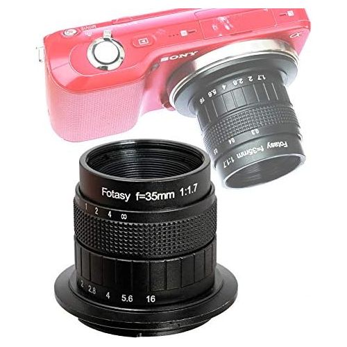  [아마존베스트]Fotasy 35MM F1.7 Lens for Sony E-Mount Camera, Multi Coated Manual E-mount Lens fits Sony NEX-5R NEX6 NEX7 a3100 a51000 a6000 a6100 a63000 a6400 a6500