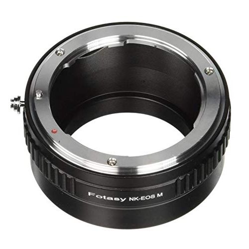  Fotasy Manual Nikon Lens to Canon EF-M Mount Adapter, Nikon F EFM, Nikon F EOS M Adapter, EFM NK Adaptor, fits Nikon Lens & Canon EOS-M Mirrorless Cameras M1 M2 M3 M5 M6 M6 Mark II