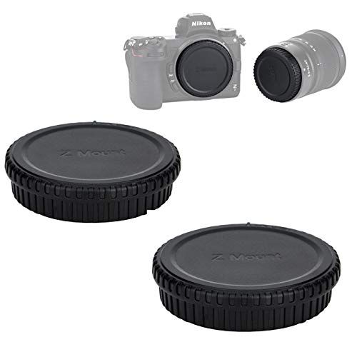  Fotasy (2 Pack) JJC Z Mount Body Cap & Rear Lens Cap, for Nikon Z Camera Lens, Nikon Z-Mount Lense Rear Cap, Body Sensor Protective Caps, Compatible with Nikon Z Mirrorless Camera Z5 Z50