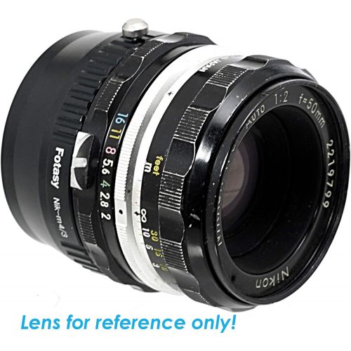  Fotasy Manual Nikon Lens to M43 Adapter, F Mount MFT Converter, fit Olympus E-PL8 E-PL9 E-M1 E-M5 E-M10 I II III E-PM2 E-PM1 Pen-F E-M1X/ Panasonic G7 G9 GF8 GH5 GX7 GX8 GX9 GX85 G