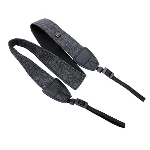  Fotasy Black Vintage Weave Camera Neck Strap, Camera Shoulder Belt Strap, Classic Design, Compatible with Canon Fujifilm Nikon Olympus Panasonic Pentax Sony Cameras