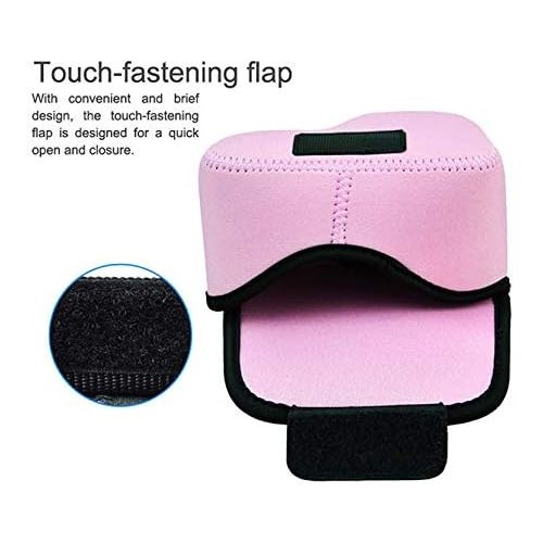  Fotasy JJC Pink Water Resistant Ultra Light Neoprene Camera Case, Pouch Bag, Compatible with Sony a6600 a6500 a6400 a6300 a6100 a6000 a5100 +16-50mm Lens Pancake Lense & Panasonic