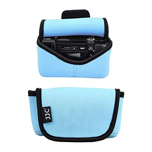  Fotasy JJC Sky Blue Water Resistant Ultra Light Neoprene Camera Case Pouch Bag, Compatible: Sony a6600 a6500 a6400 a6300 a6100 a6000 a5100 +16-50mm Pancake Lens & Panasonic LX100 LX100 II