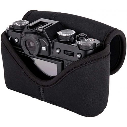  Fotasy JJC Black Ultra Light Neoprene Camera Case for Fuji X-T100 X-T30 X-T20 X-T10 +18mm Lens/ 35mm Lens/15-45mm Lens, Pouch Bag for Olympus E-PL8 E-M10 II +14-42mm Lens, SP-820UZ SP-810