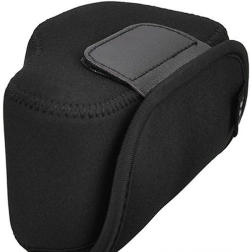  Fotasy JJC Black Ultra Light Neoprene Camera Case Pouch Bag for Sony Alpha a6600 a6500 a6400 a6300 a6100 a6000 a5100 with Sony SELP1650 16-50mm Zoom Pancake Lens, Size 120 x 73 x 87mm (W