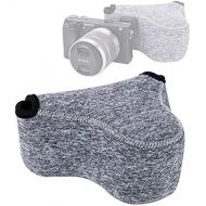 Fotasy JJC Grey Ultra Light Neoprene Camera Case for Sony a6600 a6500 a6400 a6300 a6100 a6000 a5100 +18-55mm/E 50mm F1.8 Lens, Pouch Bag for Fuji X-T30 X-T20 X-T10 +16-50mm, Canon PowerSh