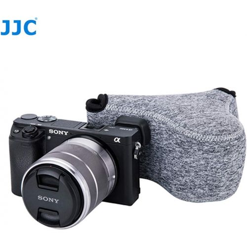  Fotasy JJC Grey Ultra Light Neoprene Camera Case for Sony a6600 a6500 a6400 a6300 a6100 a6000 a5100 +18-55mm/E 50mm F1.8 Lens, Pouch Bag for Fuji X-T30 X-T20 X-T10 +16-50mm, Canon PowerSh