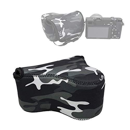  Fotasy JJC Camouflage Ultra Light Neoprene Camera Case for Sony a6600 a6500 a6400 a6300 a6100 a6000 a5100 +18-55mm/E 50mm F1.8 Lens, Pouch Bag for Fuji X-T30 X-T20 X-T10 +16-50mm, Canon S