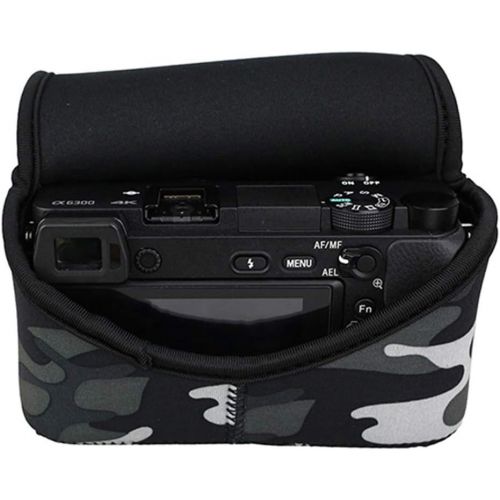  Fotasy JJC Camouflage Ultra Light Neoprene Camera Case for Sony a6600 a6500 a6400 a6300 a6100 a6000 a5100 +18-55mm/E 50mm F1.8 Lens, Pouch Bag for Fuji X-T30 X-T20 X-T10 +16-50mm, Canon S