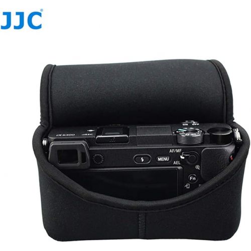  Fotasy JJC Black Ultra Light Neoprene Camera Case for Sony a6600 a6500 a6400 a6300 a6100 a6000 a5100 +18-55mm/E 50mm F1.8 Lens, Pouch Bag for Fuji X-T30 X-T20 X-T10 +16-50mm, Canon PowerS