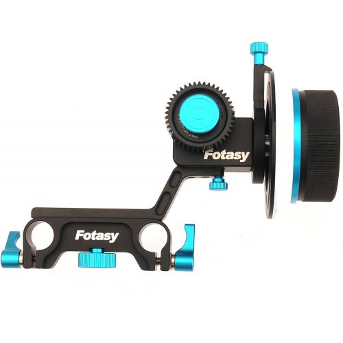  Fotasy Upgraded DP500 15mm Rod Rig Follow Focus for HDSLRs Camcorders, Blackmagic Canon Nikon Sony Panasonic DSLRs