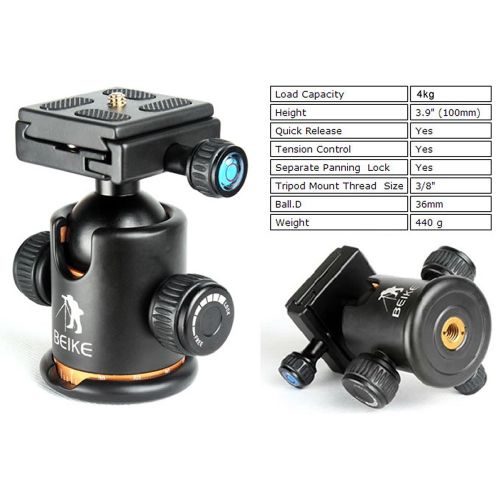  Foto.studio Pro Ball Head Tripod Head Quick Release Plate Universal for Camera Tripod Monopod Ballhead Bk-03