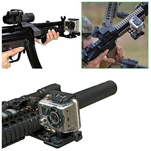  Foto4easy Cantilever Picatinny Weaver Gun Rail Side Mount for GoPro Hero HD 4/3+/3/2/1 Camera Best for for Hunters, Military, Law Enforcement, Recreational Shooters, and Airsoft Pl