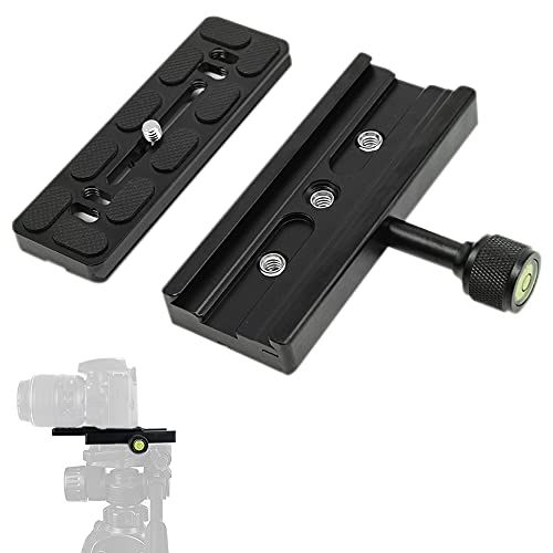  Fotoconic 120mm 1/4 inch Screw Quick Rlease Plate Clamp Adapter with 1/4-3/8 inches Screws for Arca Swiss Canon Nikon Sony and Other DSLR Camera Tripod Monopod Stabilizer Ball Head