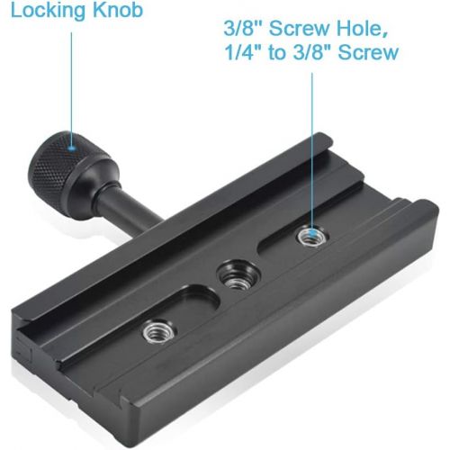  Fotoconic 120mm 1/4 inch Screw Quick Rlease Plate Clamp Adapter with 1/4-3/8 inches Screws for Arca Swiss Canon Nikon Sony and Other DSLR Camera Tripod Monopod Stabilizer Ball Head