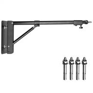 Fotoconic Triangle Wall Mounting Boom Arm Light Stand for Photography Studio Video Strobe Flash Lighting, Max Length 51.2 inches/130cm, 170 Degree Up and Down, 160° Left and Right