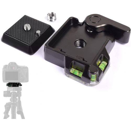  Fotoconic QR-40 Quick Release Plate with Clamp Adapter, Double Insurance Lock, 1/4 Screw for DSLR Camera Camcorder Tripod Monopod Ball Head