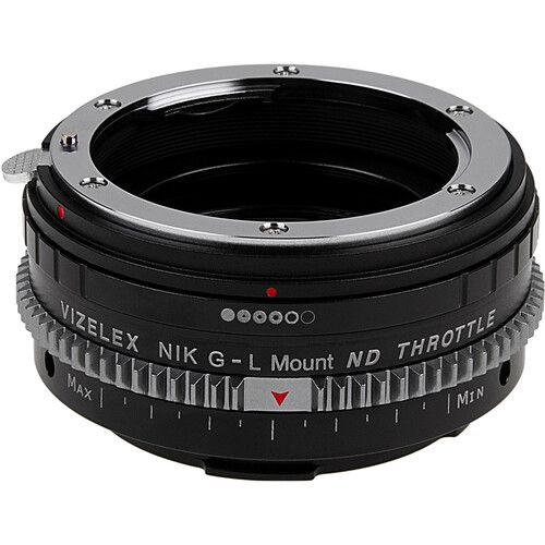  FotodioX Vizelex ND Throttle Lens Adapter Compatible with Nikon F Mount G-Type D/SLR Lens to Select L-Mount Alliance Cameras