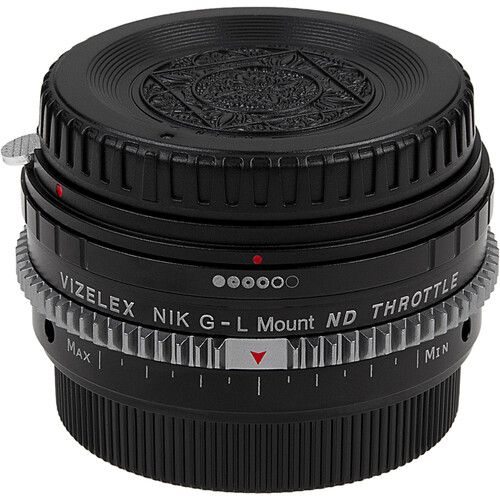  FotodioX Vizelex ND Throttle Lens Adapter Compatible with Nikon F Mount G-Type D/SLR Lens to Select L-Mount Alliance Cameras