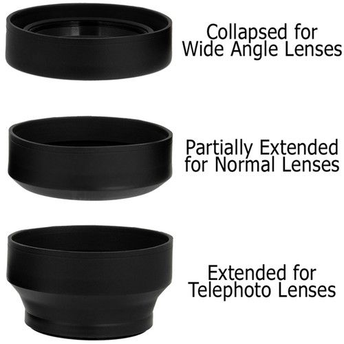  FotodioX 3-Section Rubber Lens Hood (77mm)
