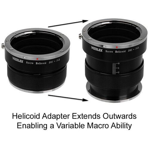  FotodioX Vizelex Macro Focusing Helicoid Adapter for Canon EOS EF/EF-S Lens to Nikon Body