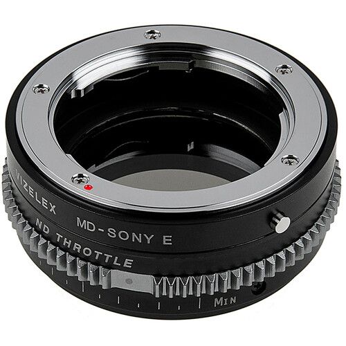  FotodioX Vizelax Cine ND Throttle Lens Mount Adapter for Minolta MD/MC/SR Lenses to Sony E-Mount Cameras
