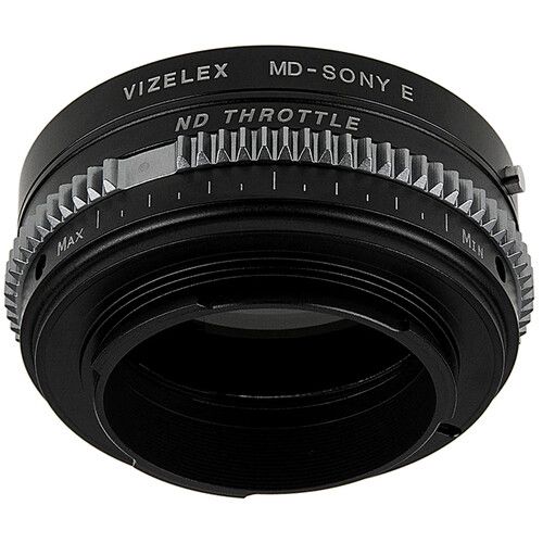  FotodioX Vizelax Cine ND Throttle Lens Mount Adapter for Minolta MD/MC/SR Lenses to Sony E-Mount Cameras