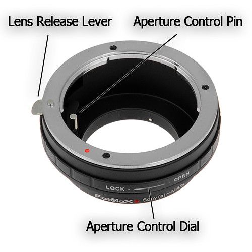  FotodioX Mount Adapter with Aperture Control Dial for Sony A-Mount Lens to Micro Four Thirds Camera